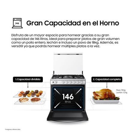 Cocina a Gas6 hornillas con Plancha NX52T5311PSPE