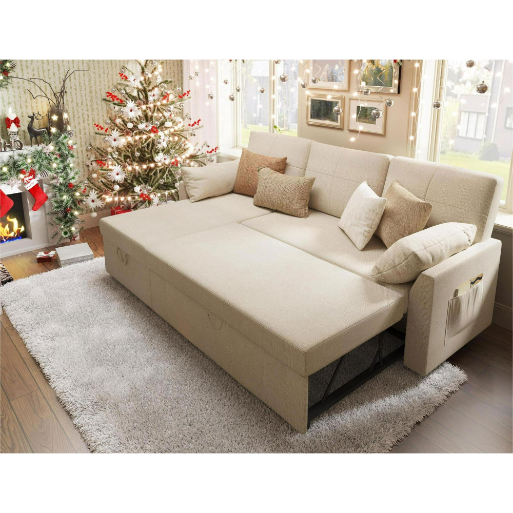 Sofá cama, sofá cama con diván con espacio de almacenamiento, sofá cama para sala de estar