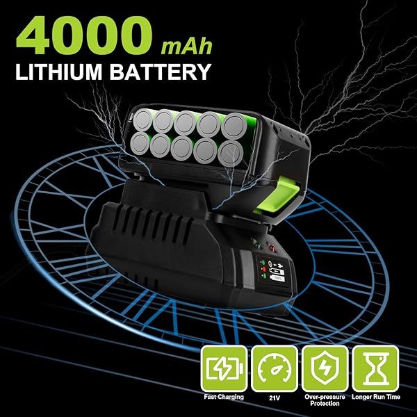 Llave de impacto inalámbrica de 1/2 pulgada para tuercas de orejetas, kit de pistola de impacto eléctrica sin escobillas de 20 V, 400 N.M, destornillador de impacto a batería de 4,0 Ah para trabajo pesado