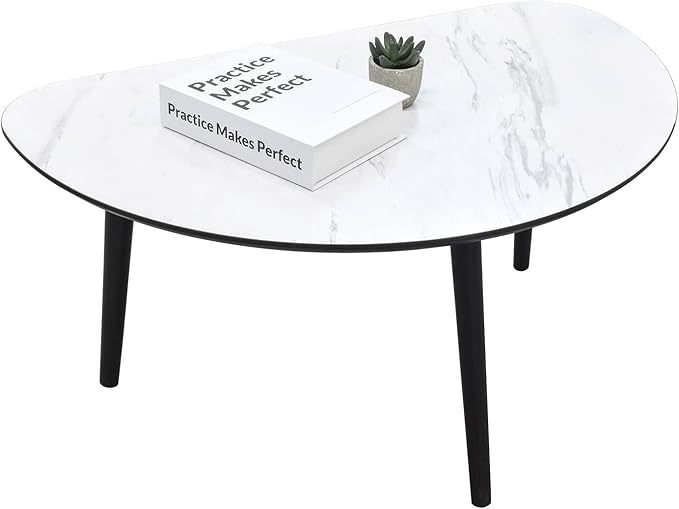 Mesa de Centro para Sala Tipo Marmol para Sala, Set de 2 Piezas, Juego de Mesa, de Cafe o Mesas Laterales Auxiliares, Estructura Resistente, Diseño Moderno