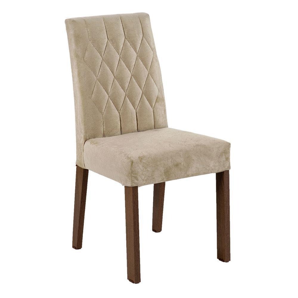 Juego De Comedor Stéfani Con 6 Sillas Tablero De Madera Y Cubierta De Cristal Marrón/Crema/Imperial