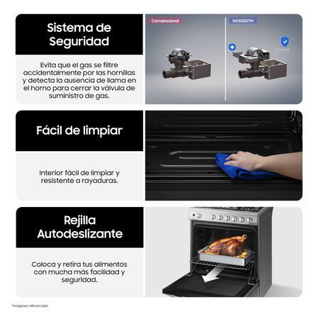 Cocina a Gas6 hornillas con Plancha NX52T5311PSPE