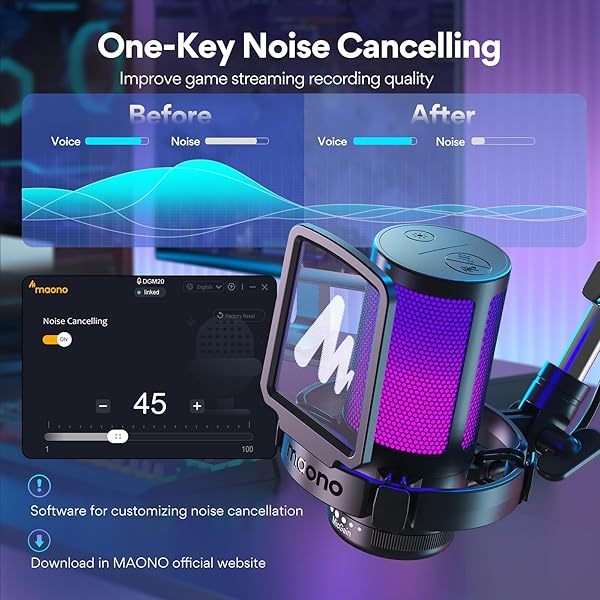 Micrófono USB para juegos, micrófono de condensador con cancelación de ruido, silenciador, ganancia, monitoreo y brazo articulado para transmisión