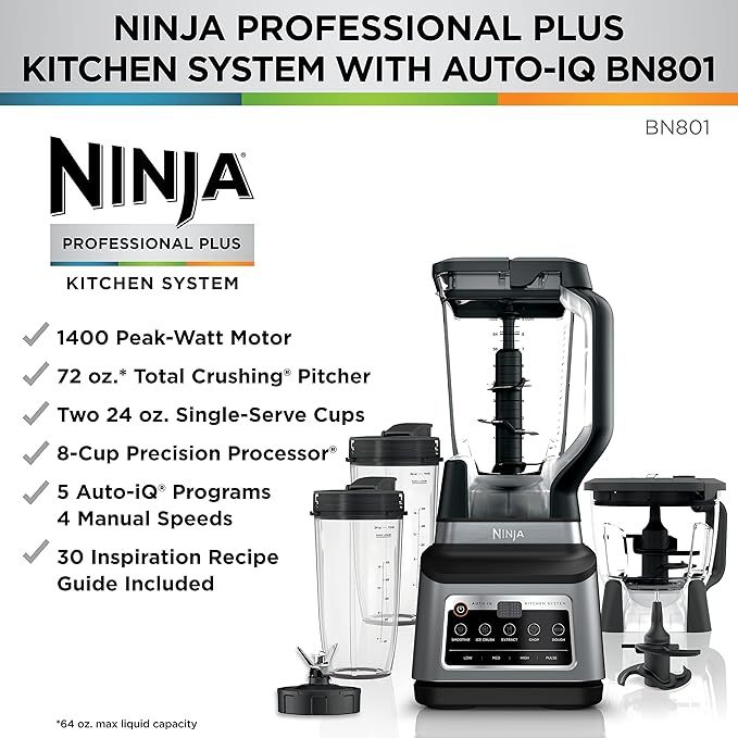 Sistema de Cocina 3 en 1, Set Licuadora con 5 programas | BN801
