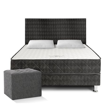 Dormitorio  Lifestyles 2 Plazas Charcol C/Puff + 2 Almohadas + 1 Protector