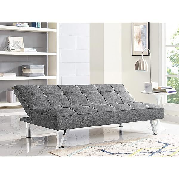 Serta Rane Convertible Sofa Lounger Microfiber Light Grey Full Light Gray Modern