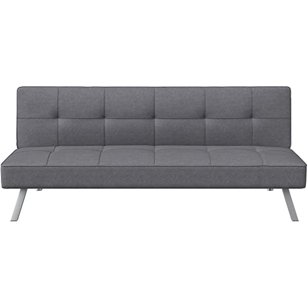 Serta Rane Convertible Sofa Lounger Microfiber Light Grey Full Light Gray Modern