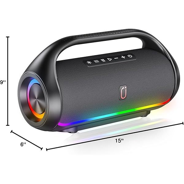 Altavoz Bluetooth, altavoz Bluetooth portátil resistente al agua con graves potentes y luces LED