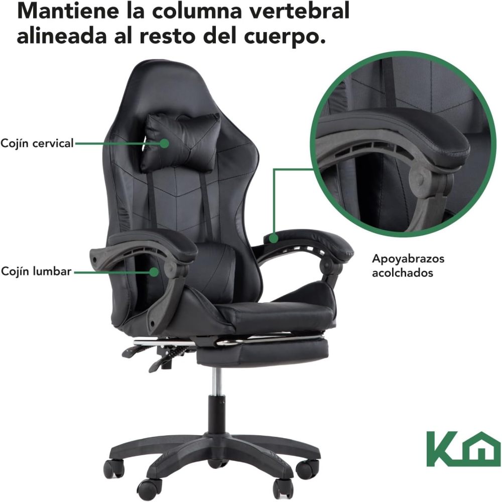 Silla ergonómica reclinable para juegos