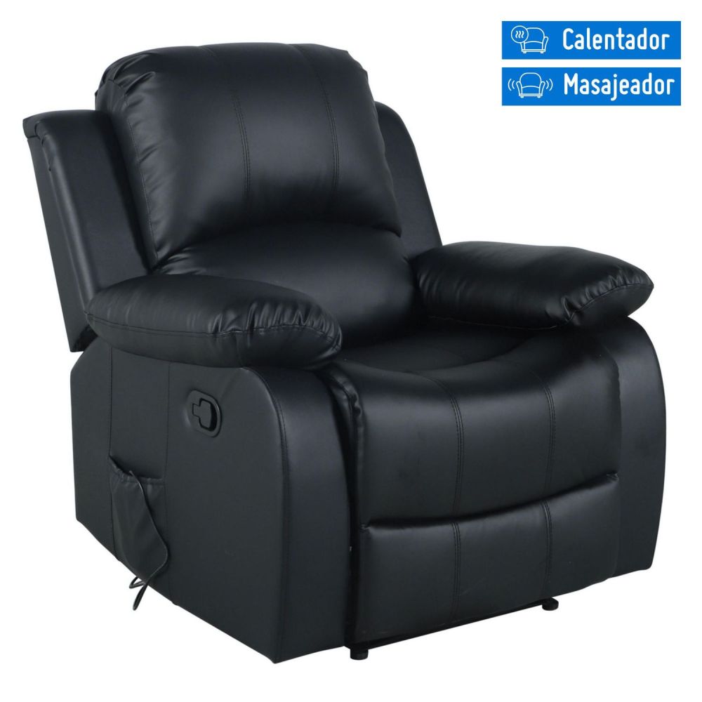 Sillón Reclinable 1 Cuerpo Calentador Masajeador