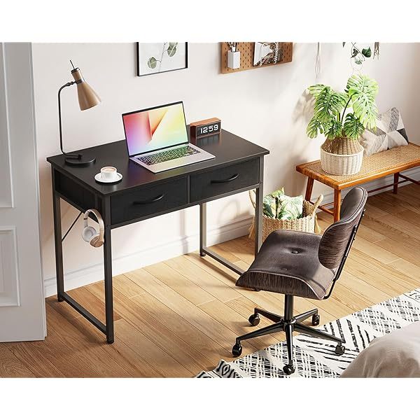 Escritorio de tocador blanco, mesa de estudio, escritura y trabajo moderna de 32 pulgadas