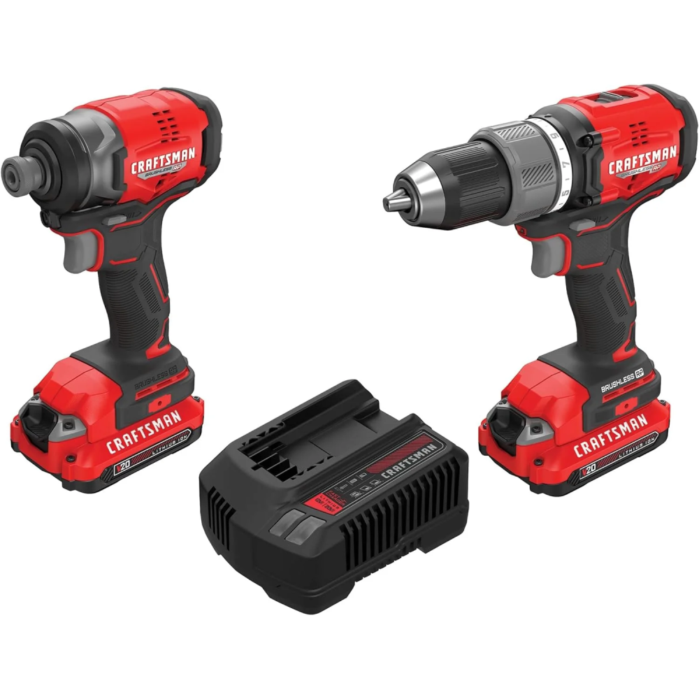 V20 RP Taladro inalámbrico y destornillador de impacto, kit combinado de herramientas eléctricas sin escobillas, 2 baterías y cargador incluidos (CMCK211C2)