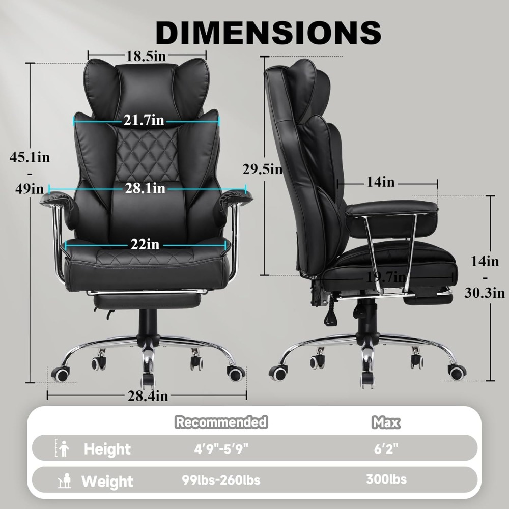 Silla para juegos, silla de oficina con soporte lumbar con resortes embolsados, ergonómica y cómoda