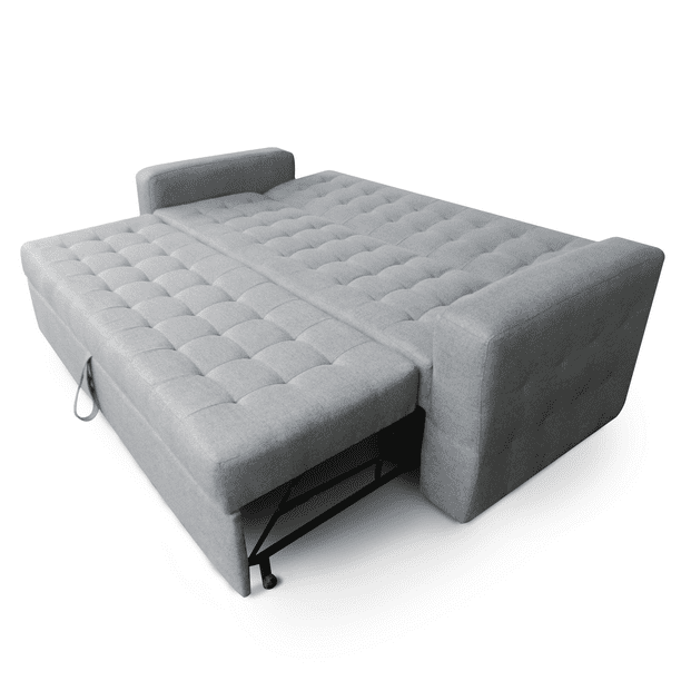 Sofá cama Matrimonial Moderno Plegable en Lino Gris Claro Sofa cama Matrimonial en Lino