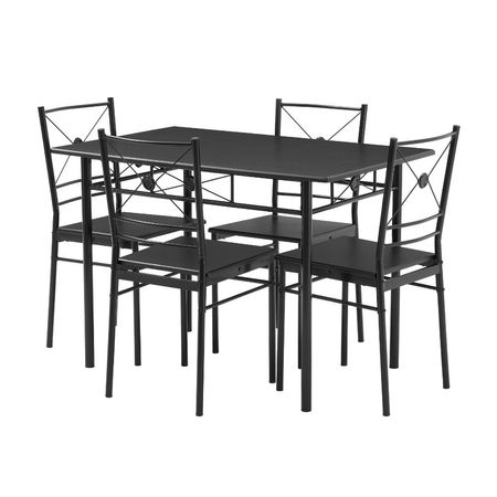 Juego de comedor  Negro con 4 sillas