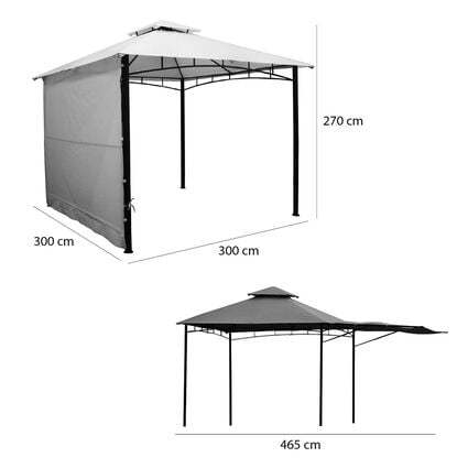 Pérgola con Lateral 3x3mt Marfil