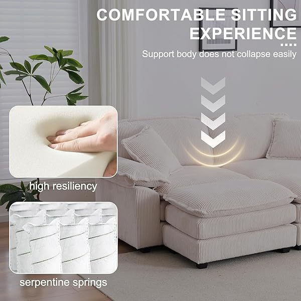 Sofá seccional Loveseat con otomana, sofá cama moderno con almohadas