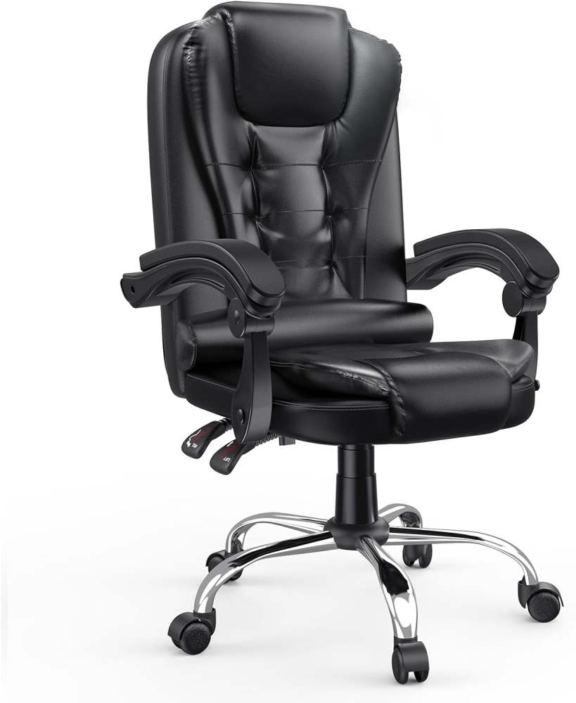 Silla de ordenador ergonómica reclinable.