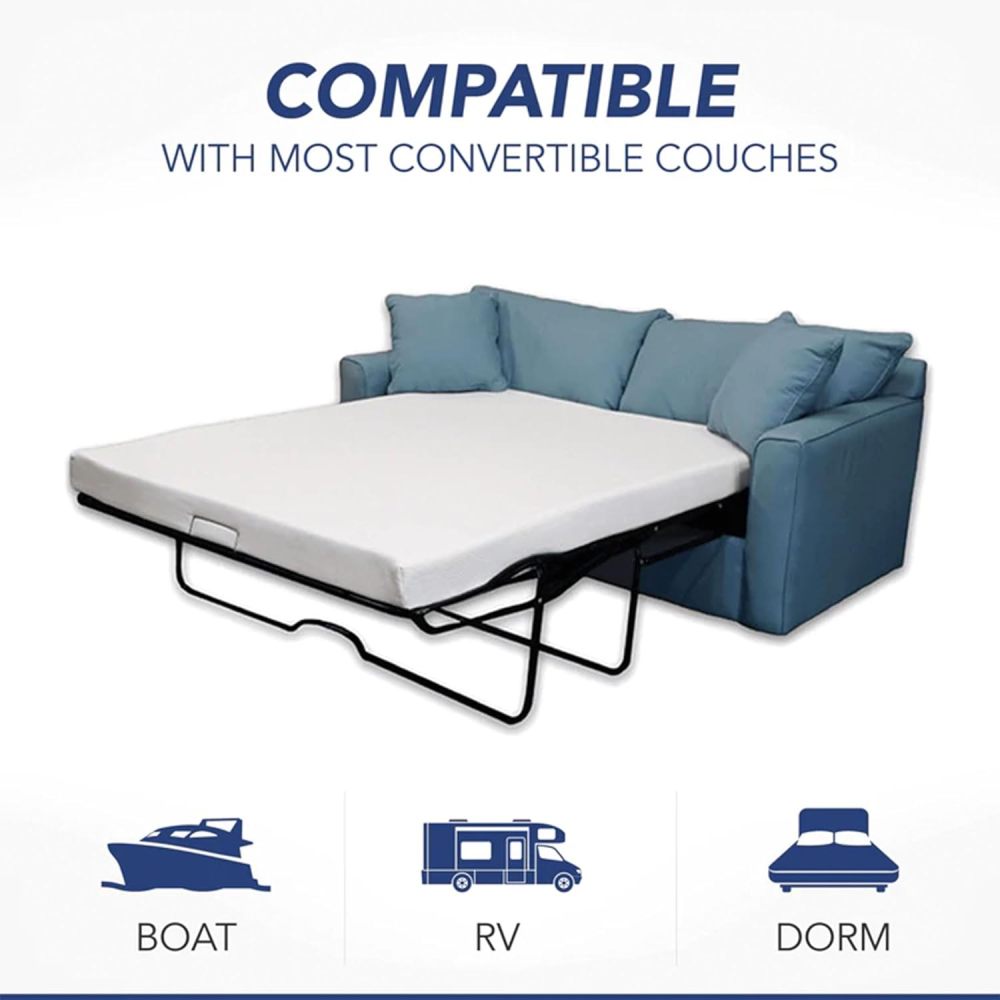 DynastyMattress Colchón de Espuma viscoelástica de Gel frío de 4 Pulgadas para sofá Plegable Convertible