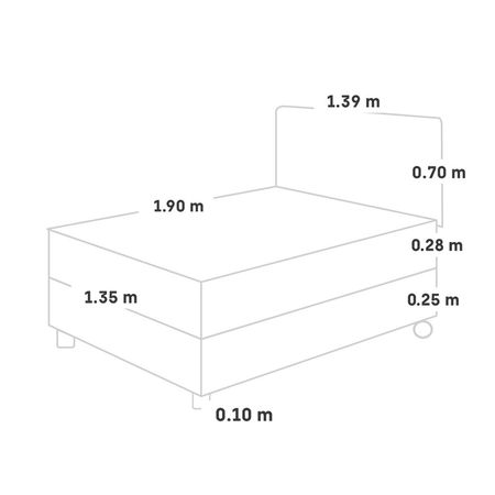 Dormitorio Medallon Acero 2 Plazas + Baúl + 2 Almohadas + Protector