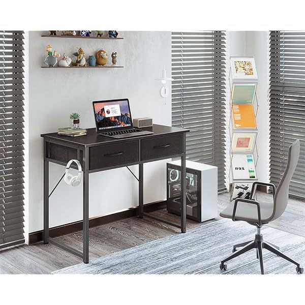 Escritorio de tocador blanco, mesa de estudio, escritura y trabajo moderna de 32 pulgadas