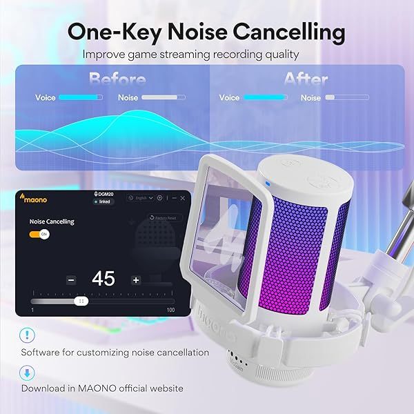 Micrófono USB para juegos, micrófono de condensador con cancelación de ruido, silenciador, ganancia, monitoreo y brazo articulado para transmisión