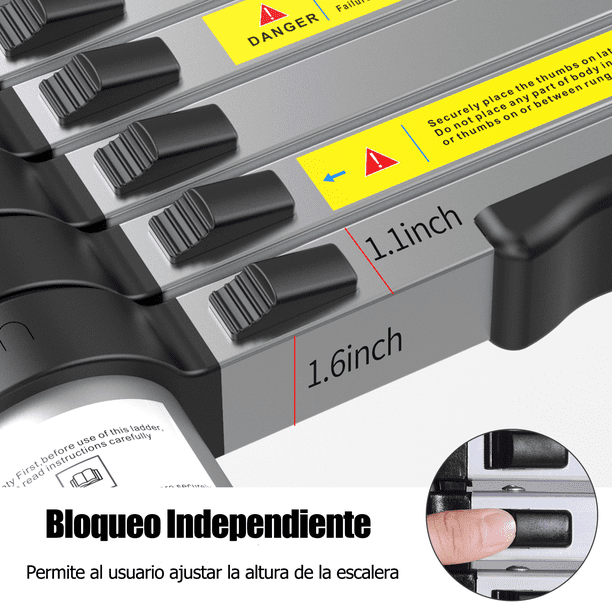 5m Escalera Telescópica Aluminio Plegable Bastidor en A multiusos