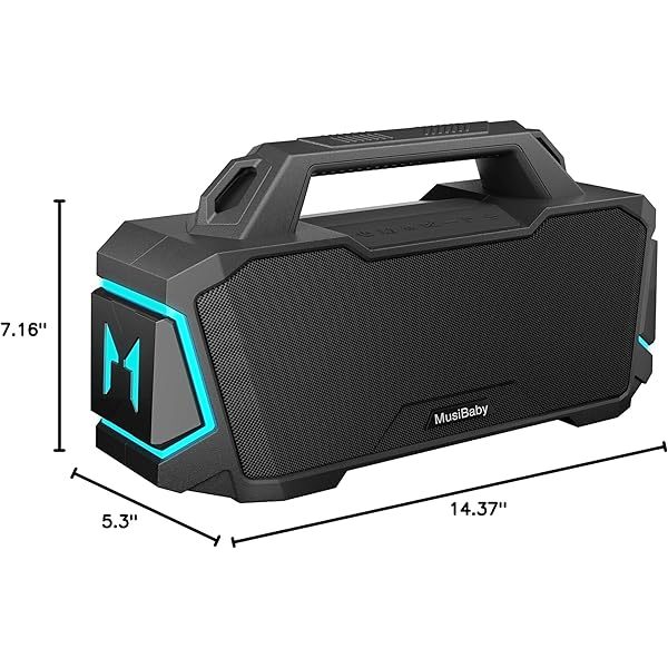 Altavoz Bluetooth, altavoces inalámbricos Bluetooth de 80 W, altavoz portátil resistente al agua IPX6 con 20 horas de reproducción, Bluetooth 5.3, altavoz portátil para exteriores, boombox grande para fiestas en casa y viajes (negro)