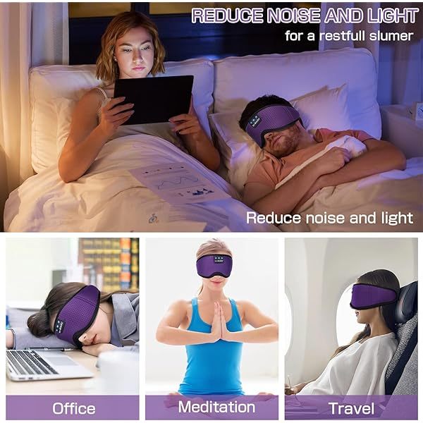 Auriculares para dormir, máscara para dormir 3D con Bluetooth, máscara para dormir con música inalámbrica, auriculares para dormir para quienes duermen de lado