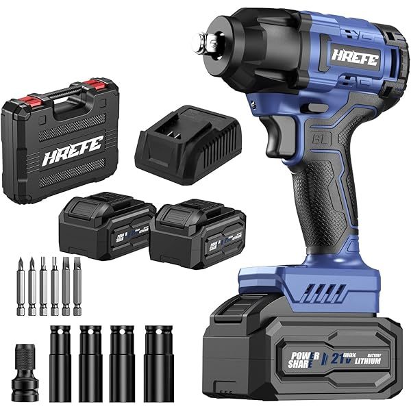 Juego de taladro de impacto eléctrico o herramientas con llave de impacto inalámbrica de 1/2 pulgada y 405 ft-lbs (550 Nm)