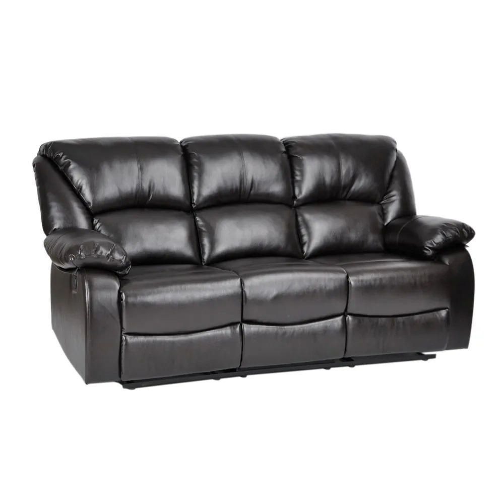 Juego de Sillón Reclinables High Gloss 3 + 2 + 1 Cuerpos Negro