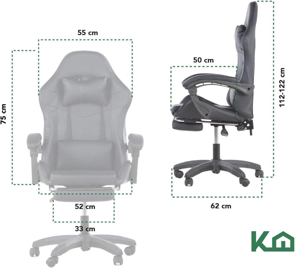 Silla ergonómica reclinable para juegos