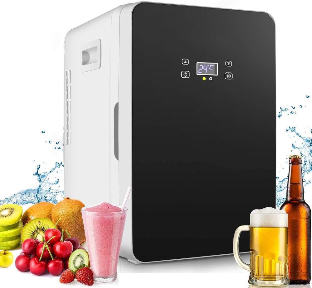 Mini nevera de 20 litros, mini congelador, enfriador compacto de gran capacidad y calentador con visualización de termostato digital y control de temperatura