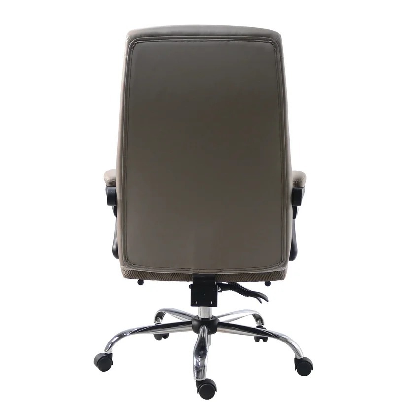 Silla de Escritorio Arnold Ergonómica Ejecutiva Giratoria Café con Base Cromada Just Home Collection