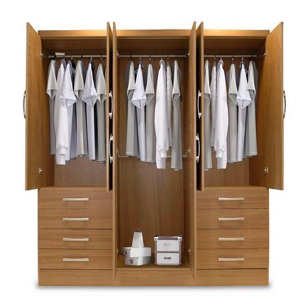 Ropero  6 Puertas 8 Cajones MDP Nature Orange