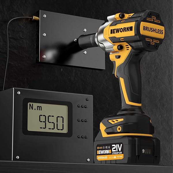 Llave de impacto inalámbrica de 1/2 pulgada, 21 V, sin escobillas, pistola de impacto de alto torque,bolsa de herramientas (RB-810), versión 700 ft-lbs/Pro