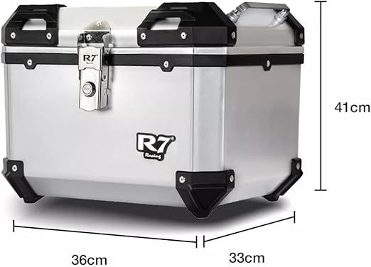 BAUL TRASERO MOTOCICLETA  45 LTS PLATA