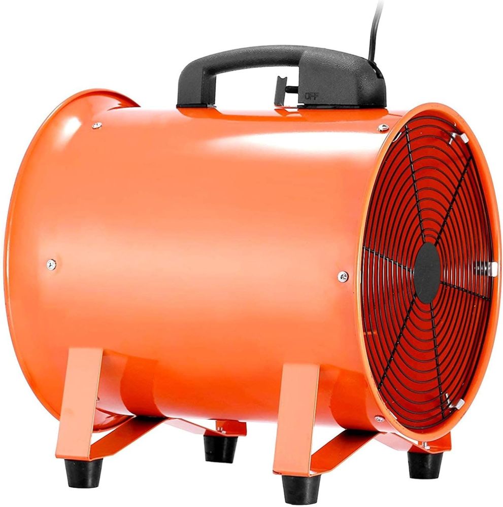 Ventilador de manguera axial para soplador/escape, 12 pulgadas, ventilador portátil de alta velocidad de 3900 m3/h, ventilador extractor de bajo ruido con manguera de conducto de 5 m