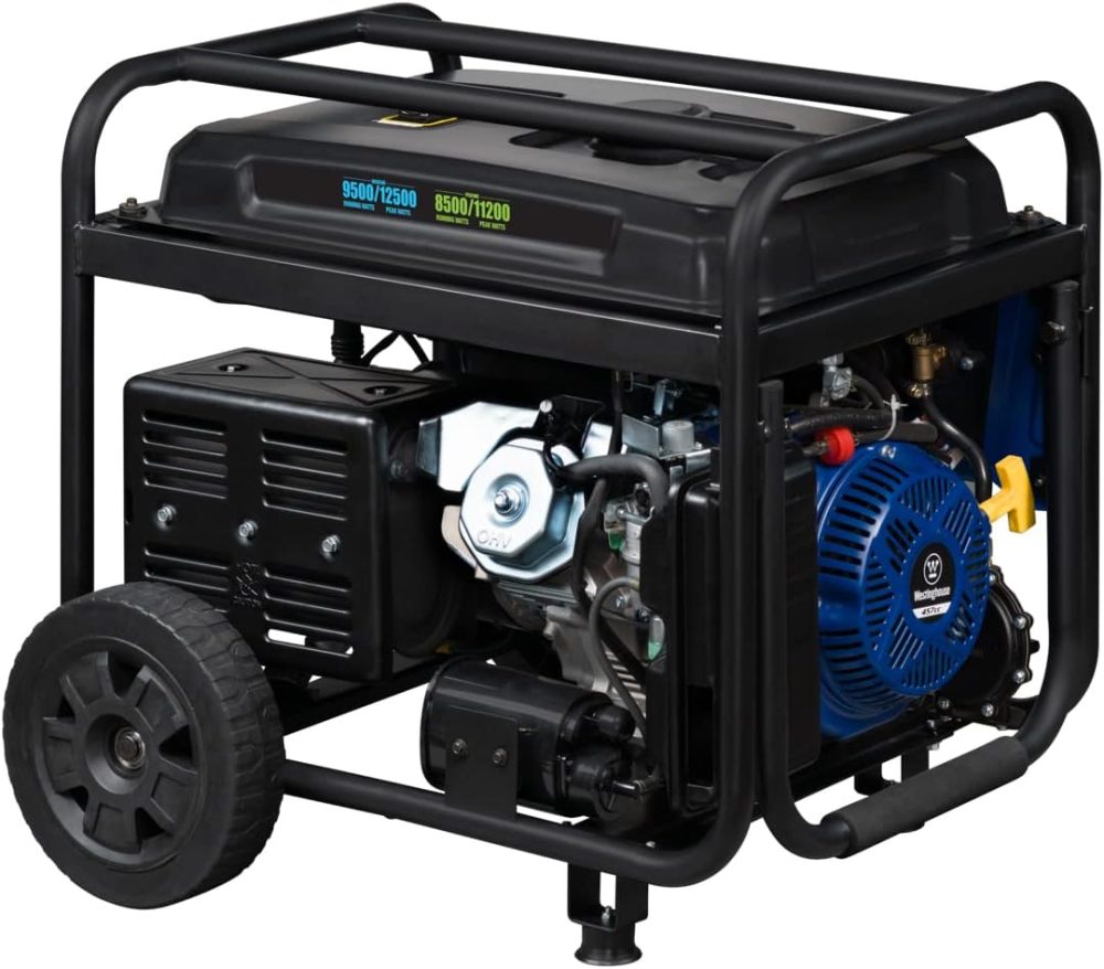 Generador portátil de 12500 W, Doble Combustible, Arranque eléctrico Remoto, Interruptor de Transferencia, Alimentado por Gas y propano