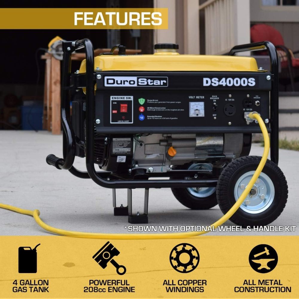 DS10000EH Generador portátil de Doble Combustible, 10000 W, Arranque eléctrico, Respaldo en casa y Listo para RV, Aprobado por 50 Estados, Rojo/Negro