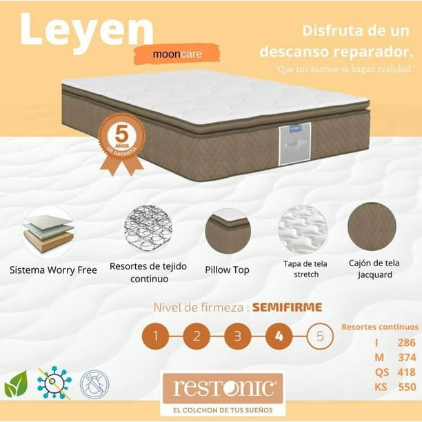 Colchón King Size End Ortopédico + Base King Size + 2 Almohadas Standar + Protector + Sábanas Anti micro despertares e HipoalergénicoColchón King Size End Ortopédico + Base King Size + 2 Almohadas Standar + Protector + Sábanas Anti micro despertares e Hip
