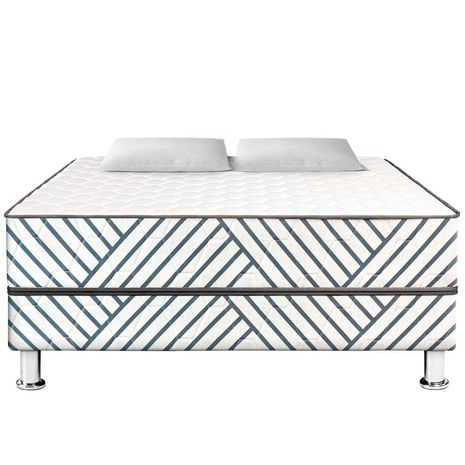 Pack Cama Palmera 2 Plazas + Sofá Cama + Veladores Amelie 55cm