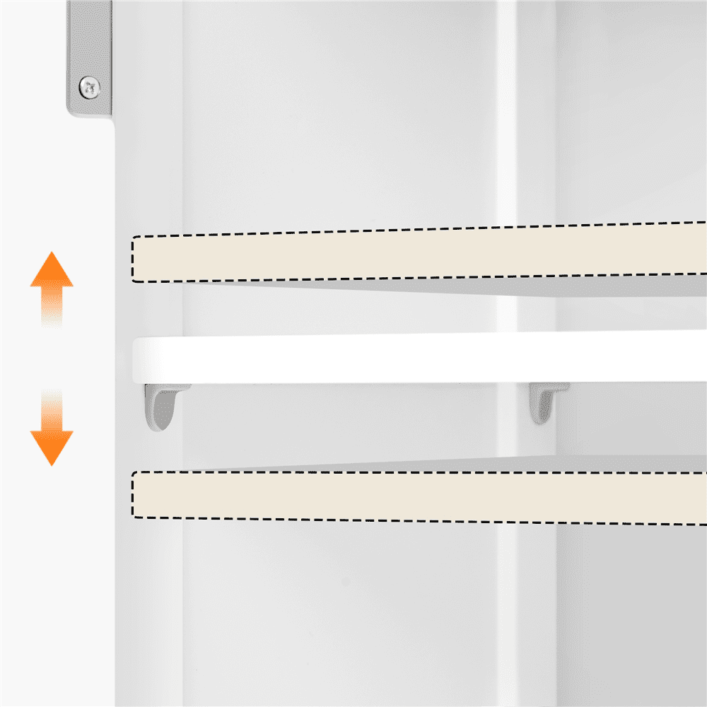 Gran armario de almacenamiento con cajón para baño y sala de estar, color blanco