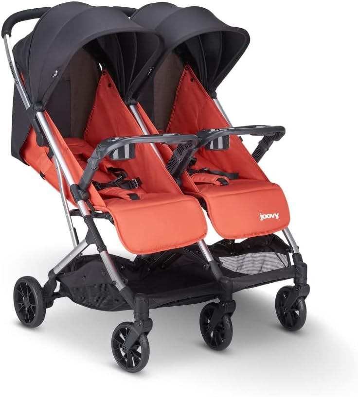 Joovy Kooper X2 carriola doble, carriola de viaje ligero, plegable compacto con bandeja