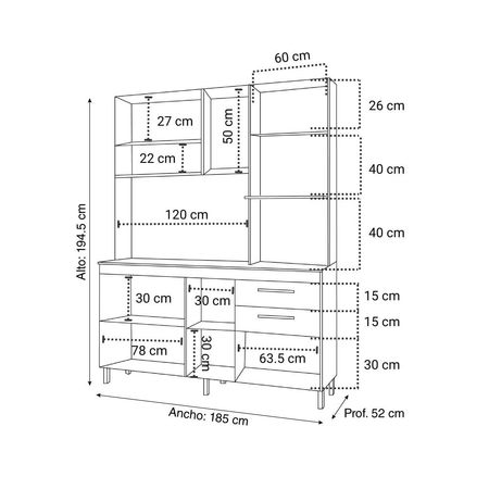 Mueble de cocina Blume 185cm