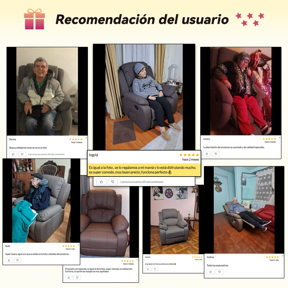 Berger Reclinable con Masajes Y Calefacción Tela Café