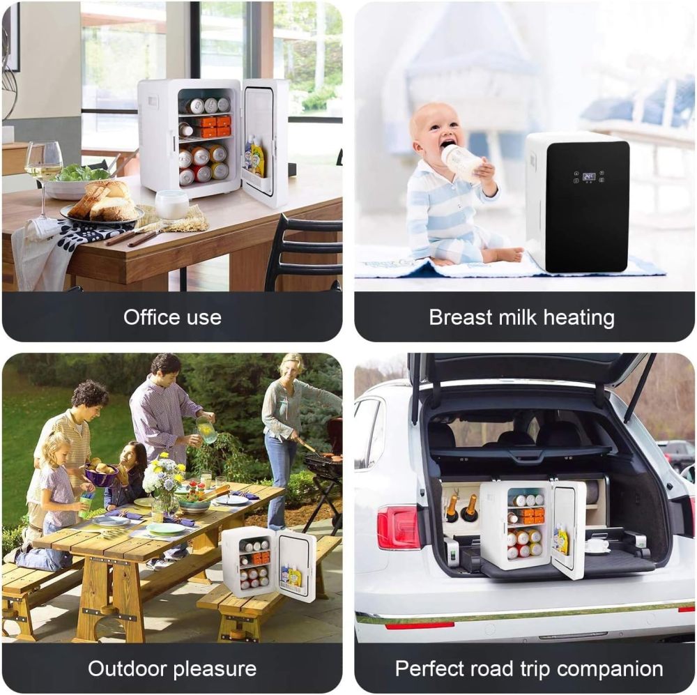 Mini nevera de 20 litros, mini congelador, enfriador compacto de gran capacidad y calentador con visualización de termostato digital y control de temperatura