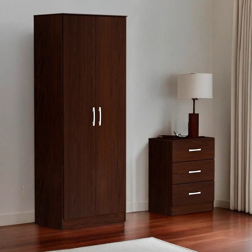 Combo Closet 2 Puertas 3 Cajones + Cómoda Tabaco