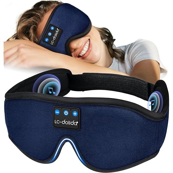 Auriculares para dormir, máscara para dormir 3D con Bluetooth, máscara para dormir con música inalámbrica, auriculares para dormir para quienes duermen de lado