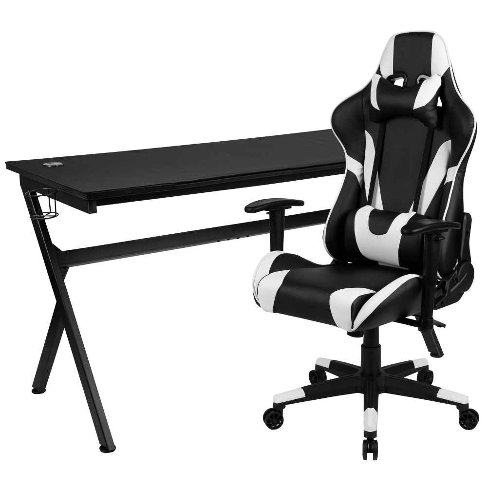 🔥 COMBO GAMER: Escritorio + Silla Reclinable - Incluye Portavasos, Gancho para Audífonos y Tapete de Mouse - Diseño Ergonómico